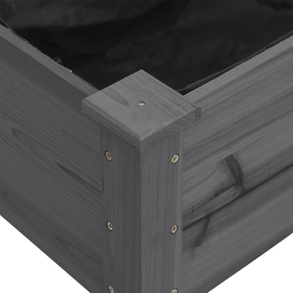 vidaXL Fioriera Ruote e Fodera Grigia 118x59x80cm Legno Massello Abete