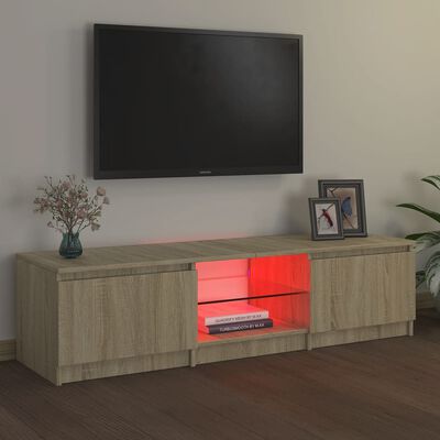 vidaXL Mobile Porta TV con Luci LED Rovere Sonoma 140x40x35,5 cm