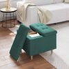vidaXL Sgabello Button con cuscino Verde Scuro 60 x 60 x 45 cm Tessuto
