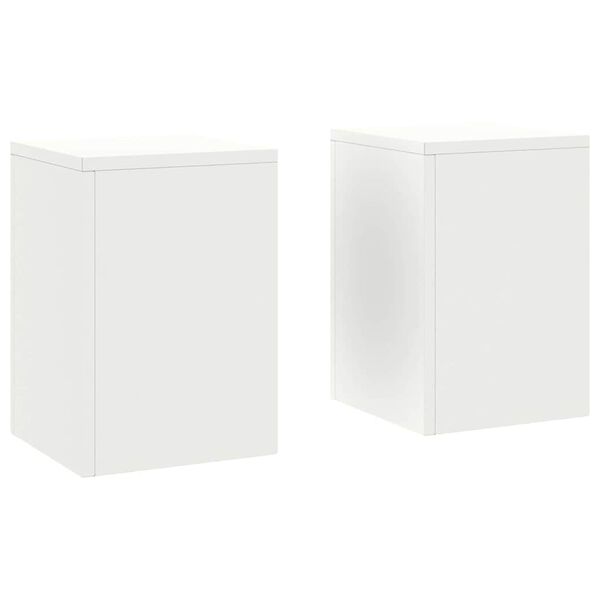 vidaXL Supporto per piante 2 pcs Bianco 24 x 24 x 35 cm Acciaio