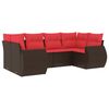 vidaXL Set Divani da Giardino 6 pz con Cuscini Marrone in Polyrattan