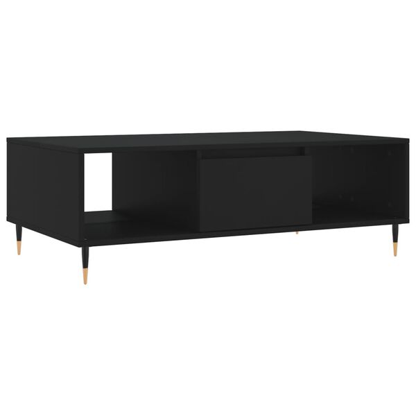 vidaXL Tavolino da Salotto Nero 104x60x35 cm in Legno Multistrato