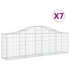 vidaXL Cesti Gabbioni ad Arco 7 pz 200x30x60/80 cm Ferro Zincato