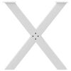 vidaXL Gambe per tavolo da pranzo a forma di X 2 pz bianche 80x(72-73) cm in acciaio