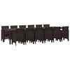 vidaXL Set da Pranzo per Giardino 13 pcs Marrone Rattan Polt