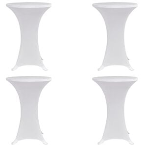 vidaXL Coperture Verticali per Tavolo 4 pz &Oslash;60 cm Bianco Elastico