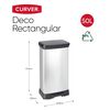 Curver Pattumiera a Pedale Deco Rettangolare 50 L Argento