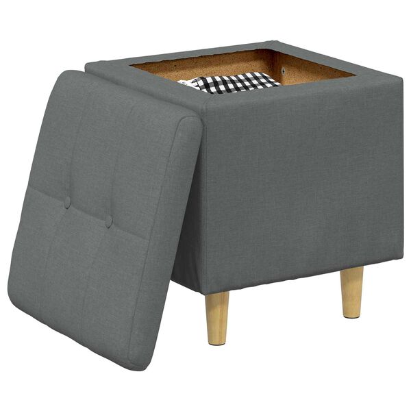 vidaXL Pouf contenitore Grigio scuro 40 x 40 x 45 cm Tessuto