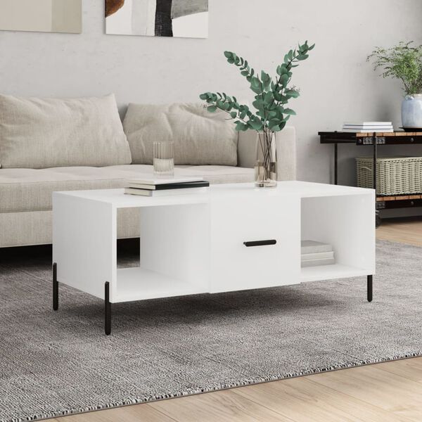 vidaXL Tavolino da Salotto Bianco 102x50x40 cm in Legno Multistrato