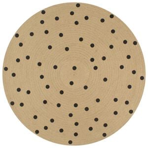 vidaXL Tappeto Lavorato a Mano in Juta con Stampa a Pois 120 cm