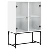 vidaXL Mobile con Ante in Vetro Bianco 69x37x100 cm