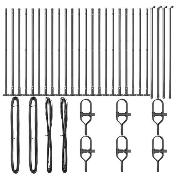 vidaXL Palo della recinzione 26 pcs Grigio 3,2 x 3,2 x 110 cm Acciaio