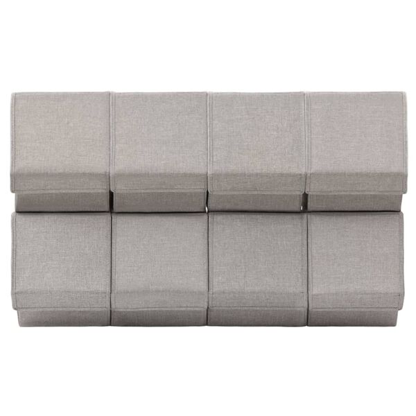vidaXL Scatole Impilabili con Coperchio Set di 8 pz in Tessuto Grigio