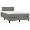 vidaXL Letto a Molle Materasso e LED Grigio Scuro 120x200cm in Tessuto
