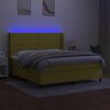 vidaXL Letto a Molle con Materasso e LED Verde 180x200 cm in Tessuto