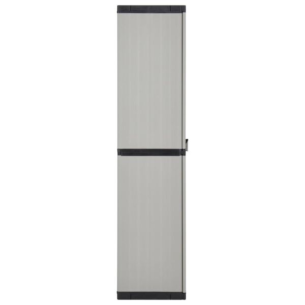 vidaXL Armadietto da Giardino con 3 Ripiani Grigio e Nero 68x40x168 cm