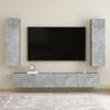 vidaXL Mobile Porta TV Grigio Cemento 30,5x30x110 cm Legno Multistrato