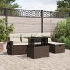 vidaXL Set Divano da Giardino 6 pz con Cuscini Marrone in Polyrattan
