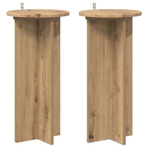 vidaXL Supporto per piante 2 pz Rovere Artigianale 29,5 x 29,5 x 60 cm
