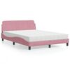 vidaXL Letto con Materasso Dover Rosa 120x200 cm in Velluto