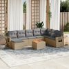vidaXL Set Divano da Giardino 9 pz con Cuscini Beige in Polyrattan