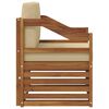 vidaXL Set di divani da esterno con cuscino Naturale 67 x 63 x 73 cm