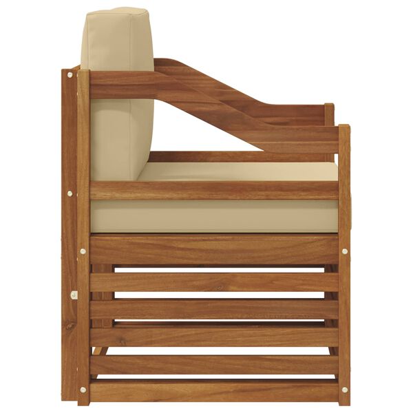 vidaXL Set di divani da esterno con cuscino Naturale 67 x 63 x 73 cm