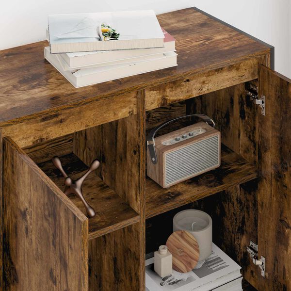 vidaXL Mobile laterale Quercia Fumosa 79 x 36 x 75 cm