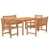 vidaXL Set da Pranzo per Giardino 5 pz in Legno Massello di Teak