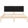 vidaXL Letto con Testiera Rivestita Nero 150 x 200 cm Pino massello