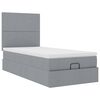 vidaXL Pouf Letto con Materasso Grigio Chiaro 90x200 cm in Tessuto