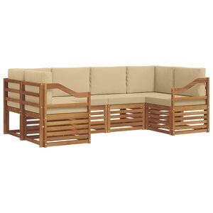 vidaXL Set di divani da esterno 6 pz Naturale