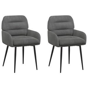 vidaXL Sedie da pranzo 2 pz Velluto Grigio Scuro 59 x 59,5 x 90 cm