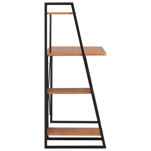 vidaXL Scrivania con Mensole Nera e Marrone 102x50x117 cm