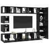 vidaXL Set mobile TV 10 pcs Rovere Nero Legno multistrato