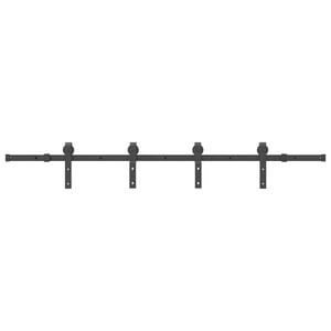 vidaXL Kit di Binari per Porte Scorrevoli 200 cm Acciaio Nero