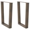 vidaXL Gambe per tavolo da pranzo a forma di V 2 pz in acciaio naturale 70x(72-73,3) cm