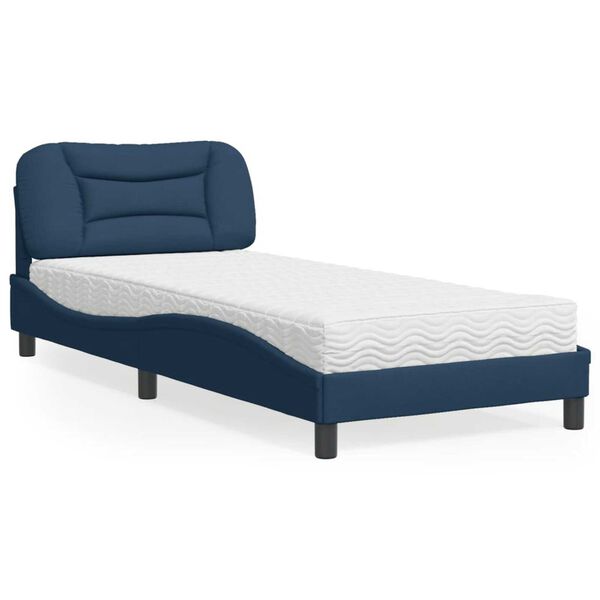 vidaXL Letto con Materasso Hvar Blu 80x200 cm in Tessuto