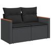 vidaXL Set Divani da Giardino 14pz con Cuscini in Polyrattan Nero