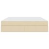 vidaXL Letto con contenitore e materasso Crema 180 x 200 cm Poliestere
