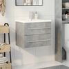 vidaXL Set Mobili da Bagno 2 pz Grigio Cemento in Legno Multistrato