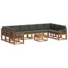 vidaXL Set di divani da esterno 11 pcs Naturale e Antracite