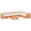 vidaXL Set Divani Giardino 8 pz con Cuscini Marrone Cera Massello Pino