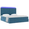 vidaXL Letto con contenitore e LED Blu Scuro 160 x 200 cm Velluto