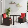vidaXL Set da Pranzo per Giardino 3 pcs Marrone Poly Rattan