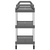 vidaXL Carrello a 3 Ripiani Grigio 81x41x92 cm in Alluminio