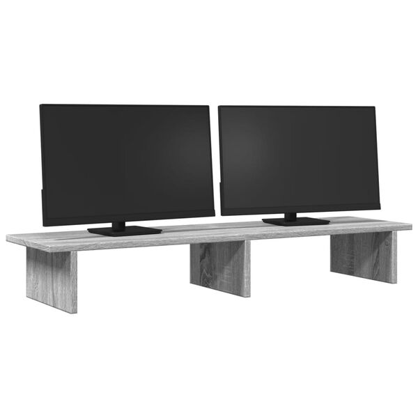 vidaXL Supporto per Monitor Grigio Sonoma 100x27x15 cm in Truciolato