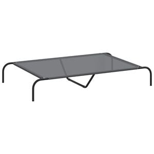 vidaXL Cuccia per Cani Rialzata Grigia 130x80x20cm Textilene e Acciaio