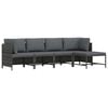 vidaXL Set Divani da Giardino 4 pz con Cuscini in Polyrattan Grigio