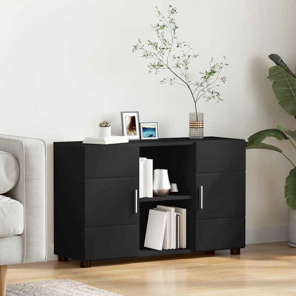 vidaXL Credenza FLORIN Nero 88,5 x 30,5 x 55,5 cm Legno multistrato